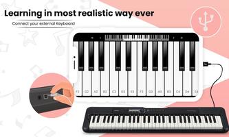 Full Piano keyboard Real piano Affiche