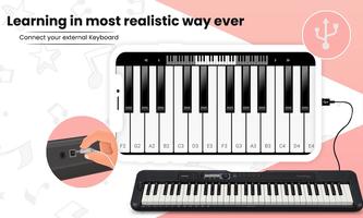 Full Piano keyboard Real piano Plakat