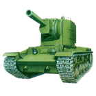 Tanks in the city. Tank attack icon