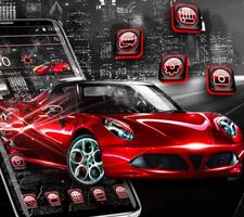 Red Furious Sports Car Theme poster