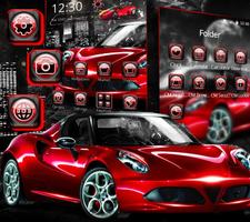 Red Furious Sports Car Theme screenshot 2