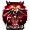 Neon red iron wolf theme APK