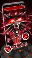 Neon red iron wolf theme โปสเตอร์