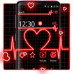 Neon red heart beat theme