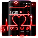 Neon red heart beat theme APK