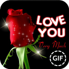 Red Roses Love Gif ikon