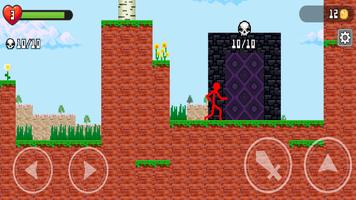 Red Stickman vs Monster School screenshot 1