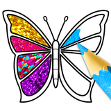Glitter Butterfly Coloring - L