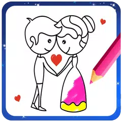 Bride and groom Coloring Game for kids