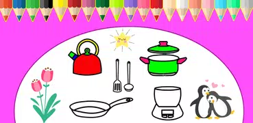 Kitchen Cooking Coloring - kids Coloring Game