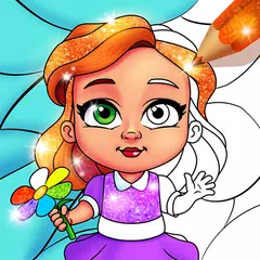 Doll dress Glitter Coloring Book Glitter APK download