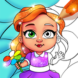 Doll dress Glitter Coloring Book Glitter icon