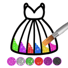 Glitter Dress Coloring Game ícone