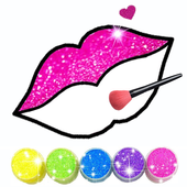 Download Glitter Lips with Makeup Brush Set coloring Game 2.5 apk for Android