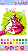 Glitter lips coloring game poster