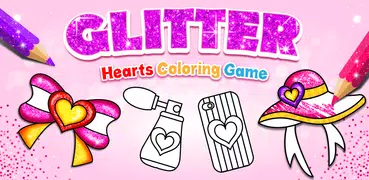 Glitter Hearts coloring