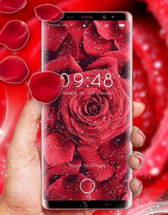 Android için Kırmızı Gül Canlı Duvar kağıdı 4K Gül HD Arka fon APK