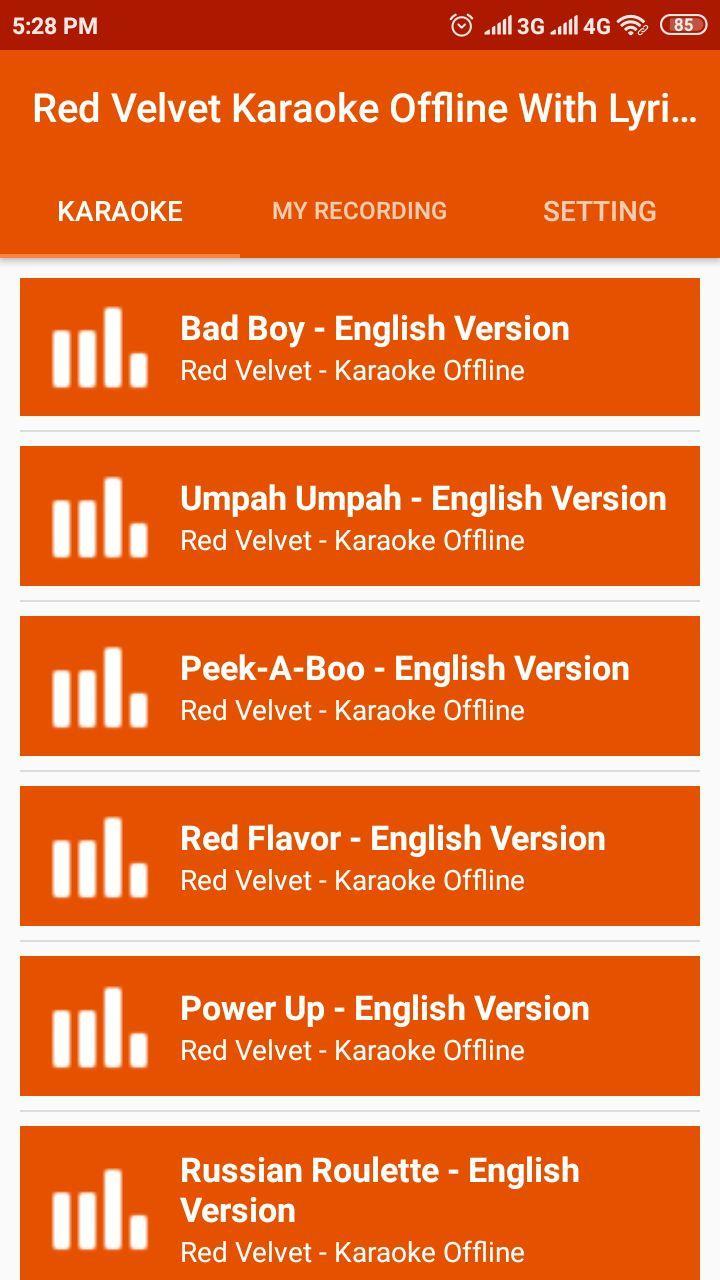 Red Velvet Karaoke Offline Lyrics Sing Record Pour Android Telechargez L Apk Red Velvet Karaoke Offline Lyrics Sing Record Pour Android Telechargez L Apk