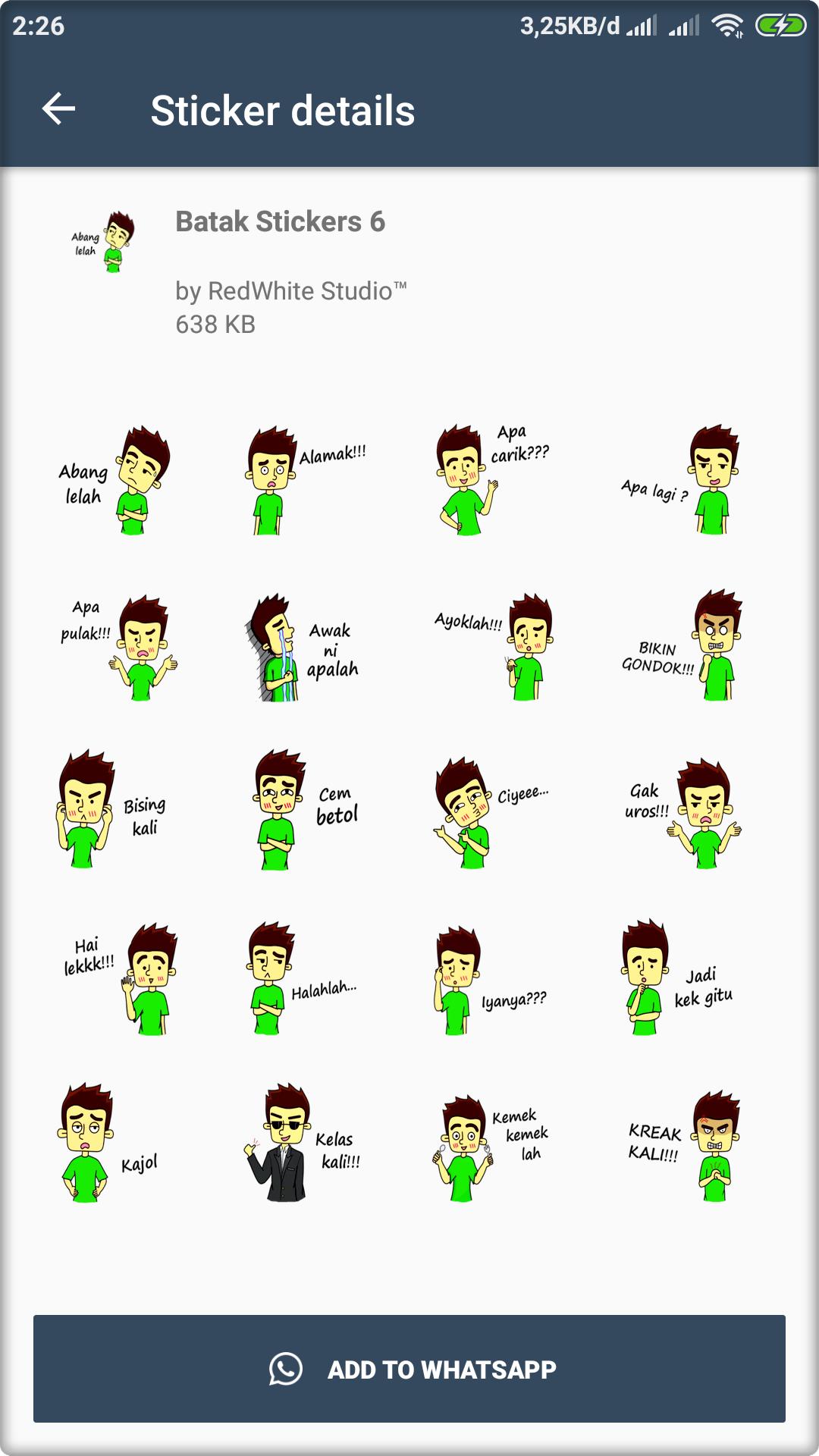 Stiker Batak Lucu Wastickerapps For Android Apk Download