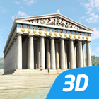 Acropolis educational 3D scene ikon