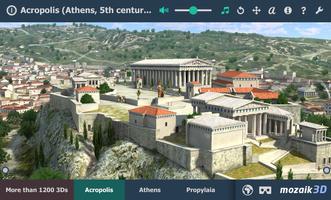 Acropolis educational 3D scene penulis hantaran