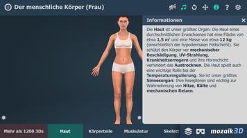 Der menschliche Körper (Frau) Bildungs-3D VR Plakat