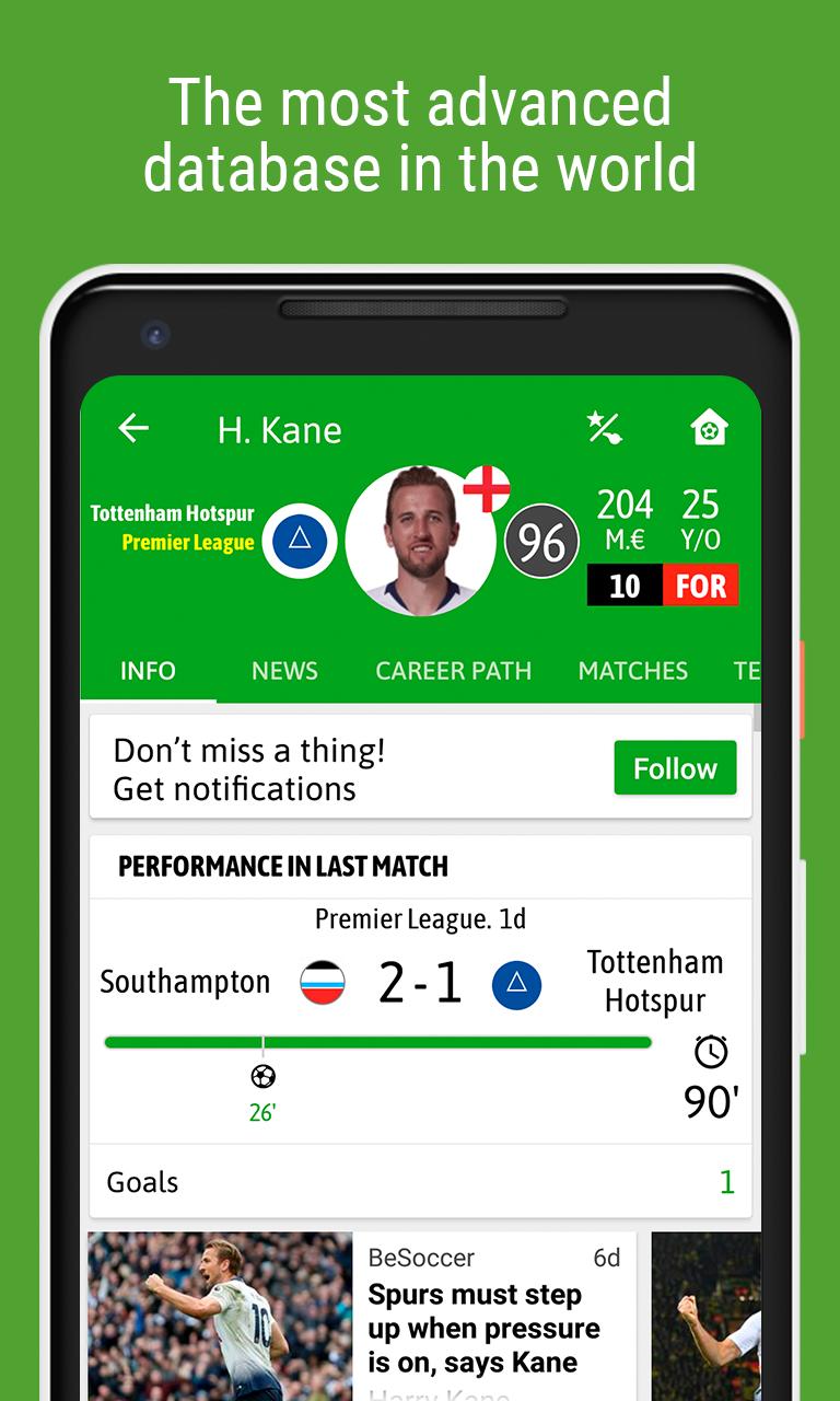 BeSoccer screenshot 1