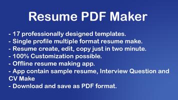Resume PDF Maker - CV Maker 포스터