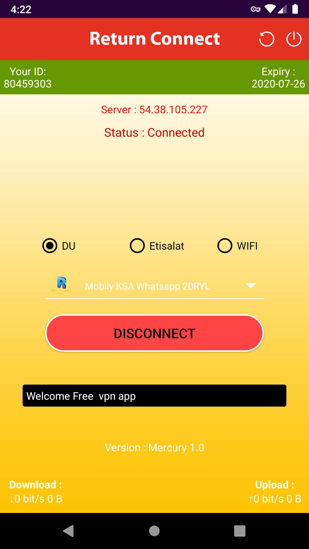 Connection return. Easy connect VPN.