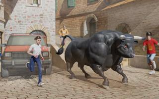 Angry Bull Attack Cow Games 3D 海報