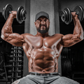 Shoulder workout with dumbbell