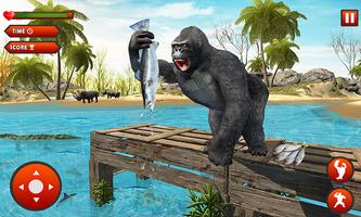 Angry Gorilla Attack : Wild Animal Jungle Survival syot layar 1