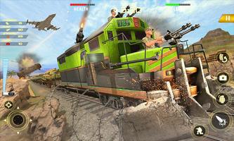 Train Gunship Battle: Army train Shooting games پوسٹر