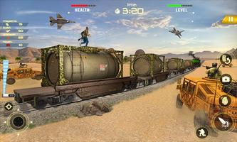Train Gunship Battle: Army train Shooting games اسکرین شاٹ 2