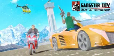 Gangster City Snow Car Drive Stunt