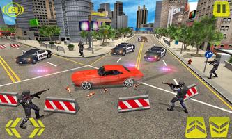 US Police Car Chase Crime City : Car driving Games syot layar 2