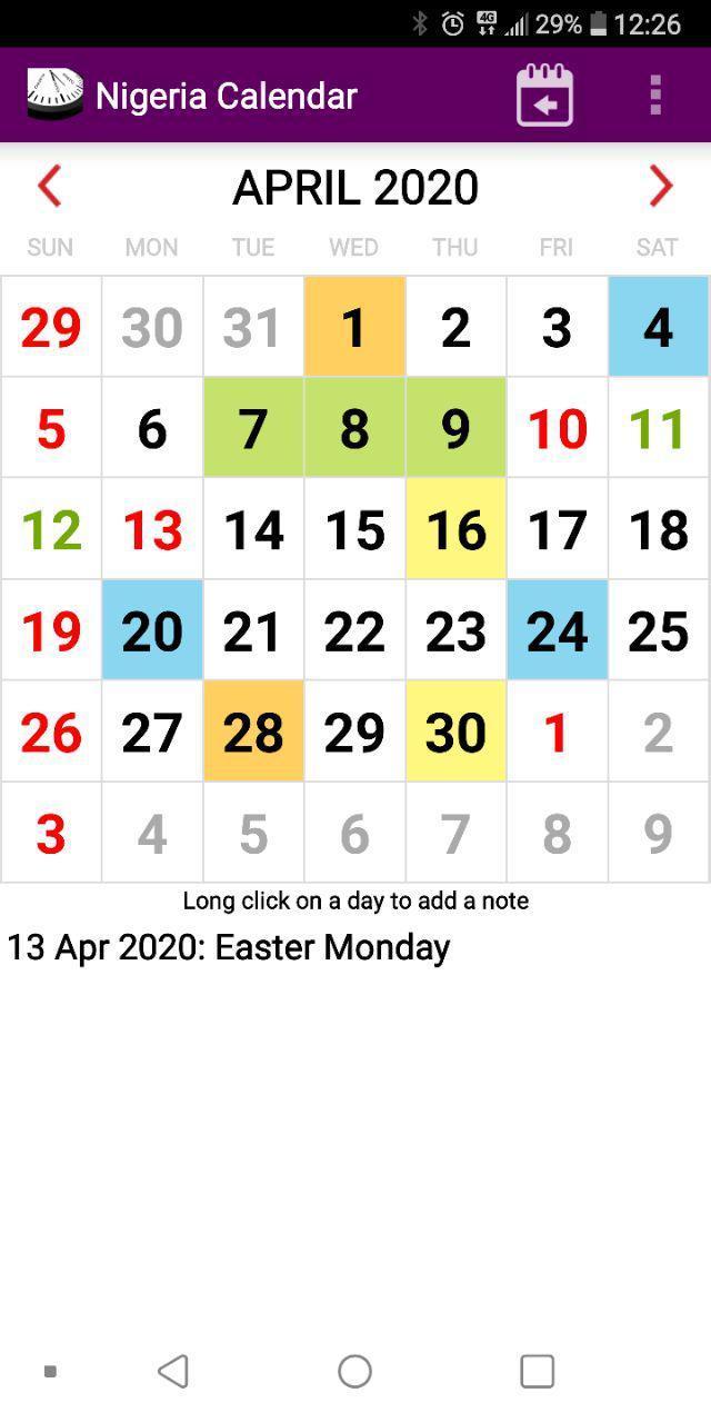 Nigeria National Holiday Calendar 20202021 APK for Android Download