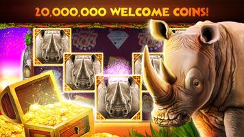 Rhino Fever Slots Game Casino Affiche