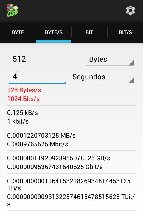 Descarga de APK de Calculadora de Bytes y Bits para Android