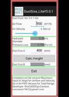 1 Schermata Duct Sizer Lite 3.0.1