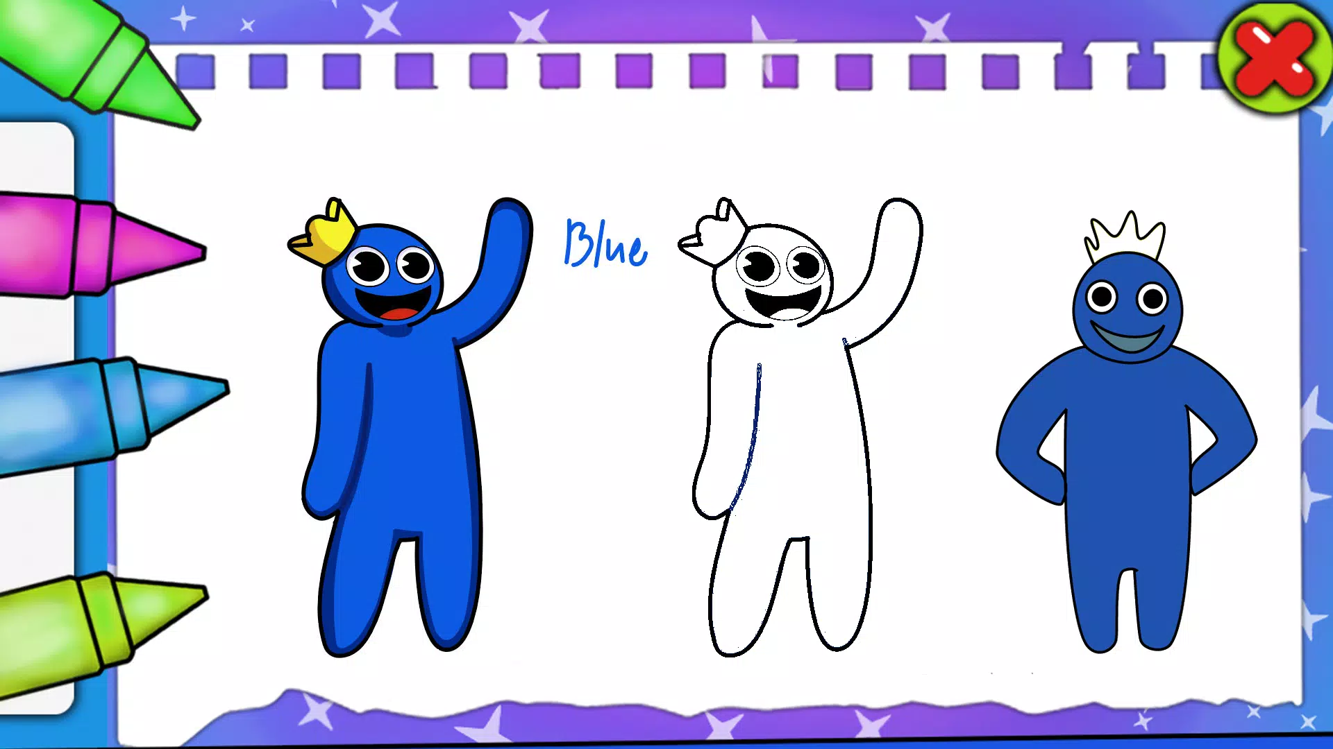 Blue Rainbow Friends Roblox Coloring Pages for Kids - Download