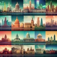 Magic 5 Cities Wallpaper Affiche