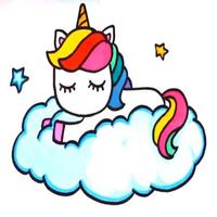 Comment dessiner une licorne mignonne Affiche