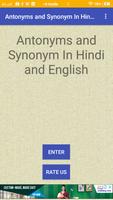 Antonyms and Synonym In Hindi & English Affiche