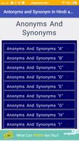 برنامه‌نما Antonyms and Synonym In Hindi & English عکس از صفحه