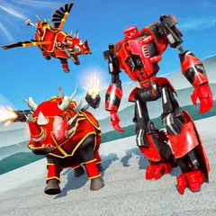 Flying Rhino Robot Transform: Robot War Games APK download