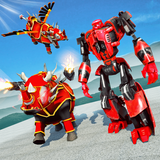 Flying Rhino Robot Transform: Robot War Games آئیکن