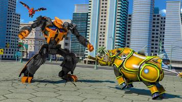 Flying Rhino Robot Transform: Robot War Games স্ক্রিনশট 1