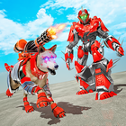 lobo transformar guerra robot héroe: robot disparo icono