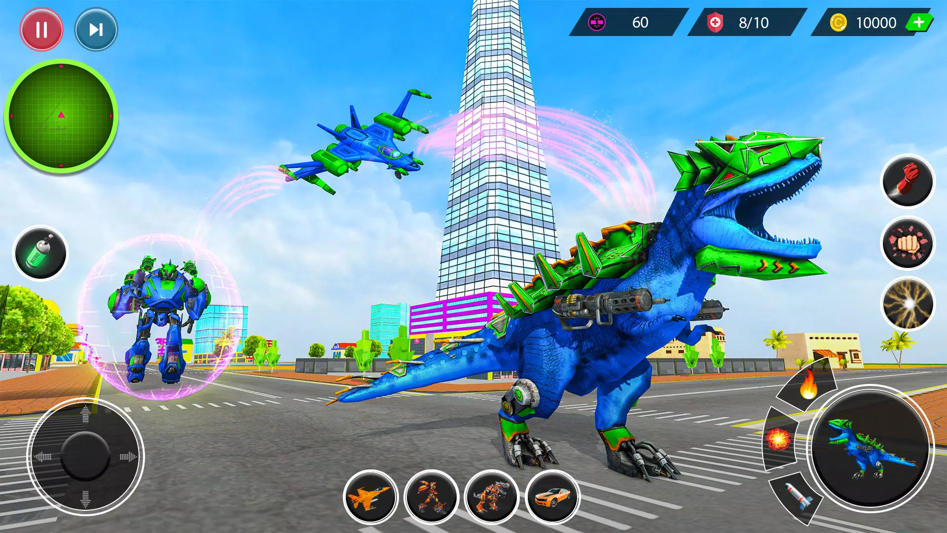 Robot Dino T-Rex Attack 2.8 APK + Mod [Unlocked][Invincible] for Android.